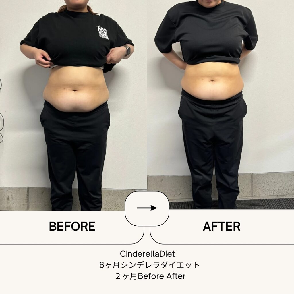 【2ヶ月経過報告Before After】6ヶ月コースのお客様の比較画像になります️2ヶ月で、体重・・・-6.5kg。